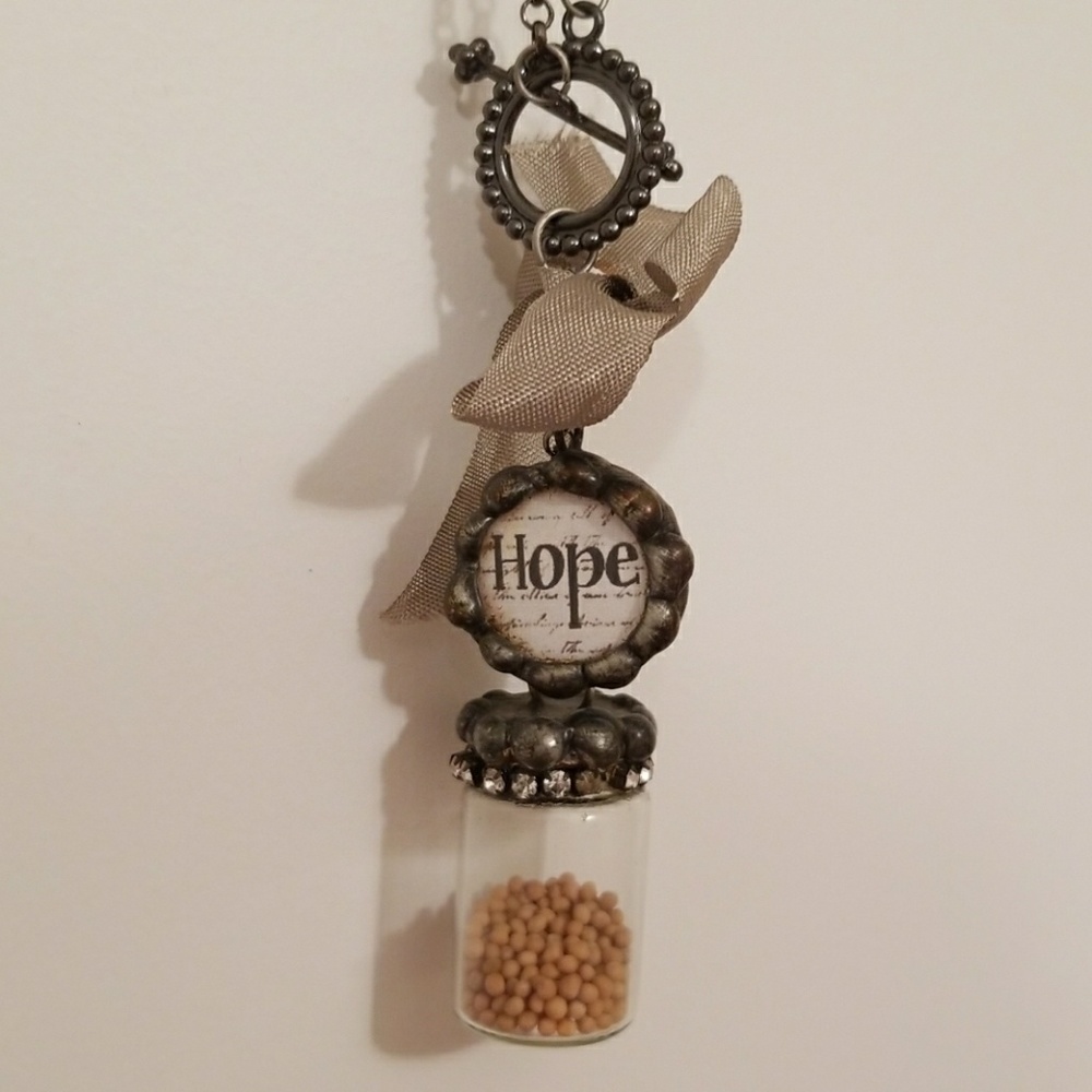 Crimson Clover Faith of the Mustard Seed Necklace